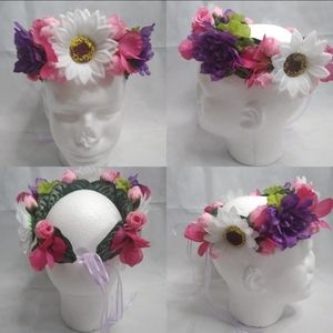 🎉HP Mid-Week Refresh 6/29/22 🎉 Beautiful Floral Crown (purple, pink & white)